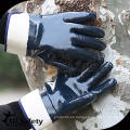 Guantes de trabajo resistentes a la grasa, manguito ancho, respaldo abierto con nitrilo / guantes resistentes al aceite